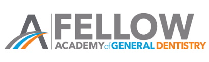Fellowship badge from the Academy of General Dentistry displayed by Birk Dental in Creve Coeur, MO